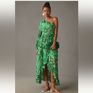 Farm Rio x Anthropologie Printed One Shoulder Ruffle Dress